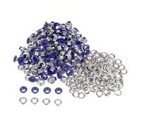 sourcing map 200set Grommets Kit Metal Eyelets 4mm 1/6" Hole Tiny Grommet for Shoes Clothes Belt Bag DIY Project, Dark Blue