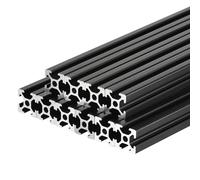 sourcing map 2020 T Slot Aluminum Extrusion 100mm(3.9 Inch) Black European Standard Anodized Linear Rail for 3D Printer Laser Engraving Machine 10 Pcs