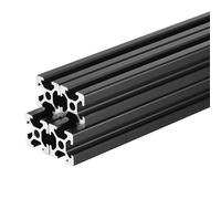 sourcing map 2020 T Slot Aluminum Extrusion 300mm(11.8 Inch) Black European Standard Anodized Linear Rail for 3D Printer Laser Engraving Machine 4 Pcs