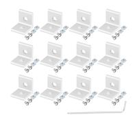 sourcing map 2020A Aluminum Extrusion Profile Corner Bracket, 2 Holes L-Shape Bracket, Right Angle Joint Connectors, Silver, 1 Set