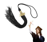 sourcing map 2025 Tassel Graduation Black, Class of 2025 Tassel 15.7" with 2025 Year Charm for Charm Cap Decorations, Commemorative Keepsake