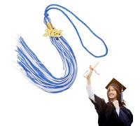 sourcing map 2025 Tassel Graduation Blue White, Class of 2025 Tassel 15.7" with 2025 Year Charm for Charm Cap Decorations, Commemorative Keepsake