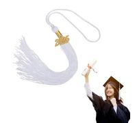 sourcing map 2025 Tassel Graduation White, Class of 2025 Tassel 15.7" with 2025 Year Charm for Charm Cap Decorations, Commemorative Keepsake