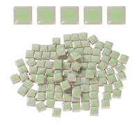 sourcing map 205pcs Ceramic Mosaic Tiles, Bulk Stained Ceramic Mosaic Tiles Square Mosaic Kits for DIY Art Crafts, Handmade Art Craft Projects for Home Decor(200g, Grass Green)