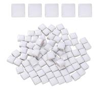 sourcing map 205pcs Ceramic Mosaic Tiles, Bulk Stained Ceramic Mosaic Tiles Square Mosaic Kits for DIY Art Crafts, Handmade Art Craft Projects for Home Decor(200g, White)