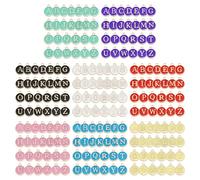 sourcing map 208 Pcs Letter Charm, Alloy A-Z Initial Charm Round Alphabet Pendant for Necklace Bracelet Earring Jewelry Making Diy, Black+White+Pink+Blue+Yellow+Red+Purple+Green