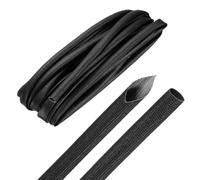 sourcing map 20ft Braided Cable Sleeve, 9mm / 3/8" ID 200C High Temperature 1500V Fiberglass Wire Insulation Cord Protector Organizer Wires Management for Motor Engine Fuel Line, Black