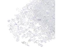 sourcing map 20g Crushed Glass Chips, 2-4mm Irregular Metallic Chunky Glitter Glass for Craft DIY Jewelry Vase Filler Epoxy Resin Decoration White