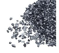 sourcing map 20g Crushed Glass Chips, 2-4mm Irregular Metallic Chunky Glitter Glass for Craft DIY Jewelry Vase Filler Epoxy Resin Decoration Bright Black
