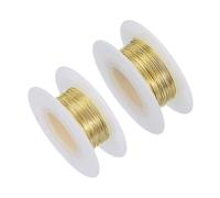 sourcing map 20m / 65 Feet Aluminum Craft Wire, 0.3/0.4mm for Sculpting Metal Armature Craft Wire for DIY Jewelry Making Beading Floral Gold, 2 Pcs