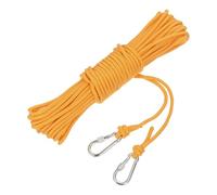 sourcing map 20m Hollow Braided Polypropylene Anchor Rope with Hook, 6mm Nylon Floating Line for Marine Pool Life Boat Anchor Rope, Yellow