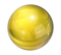 sourcing map 20mm/0.8" Crystal Sphere Ball Glass Solid Decorative Sphere Crystal Ball Prop Ornament for Feng Shui Divination Fortune Telling Tabletop Fountain Decoration, Gold Yellow
