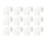 sourcing map 20mm 90 Degree Elbow, 12 Pcs PVC Pipe Fittings 2 Way Right Angle Elbow Side Outlet Adapter Coupling PVC Fitting Connectors for DIY Building Furniture, White