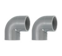 sourcing map 20mm 90 Degree Elbow, 2 Pcs PVC Pipe Fittings 2 Way Right Angle Elbow Side Outlet Adapter Coupling PVC Fitting Connectors for DIY Building Furniture, Grey