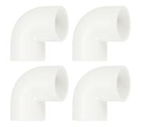 sourcing map 20mm 90 Degree Elbow, 4 Pcs PVC Pipe Fittings 2 Way Right Angle Elbow Side Outlet Adapter Coupling PVC Fitting Connectors for DIY Building Furniture, White