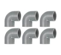 sourcing map 20mm 90 Degree Elbow, 6 Pcs PVC Pipe Fittings 2 Way Right Angle Elbow Side Outlet Adapter Coupling PVC Fitting Connectors for DIY Building Furniture, Grey