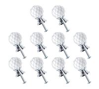 sourcing map 20mm Dia 10pcs Crystal Knobs Aluminum Alloy Base Round Shape Knob Drawer Pull Handle Furniture Door Cabinet Cupboard Wardrobe Dresser Decorative Silver Color
