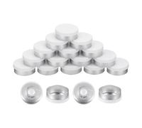 sourcing map 20mm Flip Off Caps, 200PCS Burr-Free Flip Off Top Caps Seals Flip Off Aluminum Plastic Vial Flip Off Seals Caps Cover for Glass Vial Freeze-Dried Bottles, White/Silver