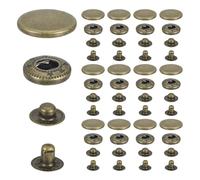 sourcing map 20mm Snap Fastener Stainless Steel Press Stud Cap Kit, 35 Sets Heavy Duty Snap Button No Sewing for Bag Coats Marine Clothes Jackets Jeans Boat Canvas, Bronze
