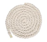 sourcing map 20mm x 11.5 Feet Beige Cotton Rope, 3 Strand Clothes Line Outdoors Twisted Braided Thick Macrame Cord for DIY Wall Hanging Plant Hanger Knotting Clothesline