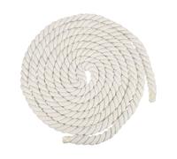 sourcing map 20mm x 16.4 Feet White Cotton Rope,3 Strand Clothes Line Outdoors,Twisted Braided Thick Macrame Cord for DIY Wall Hanging Plant Hanger Knotting Clothesline