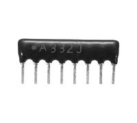 sourcing map 20Pack 3.3K Ohm Resistor Network Array, 1/8W SIP-8 2.54mm Pitch Thick Film Network Resistor Assortment Kit, 5% Tolerance Bussed Type 8P, Black