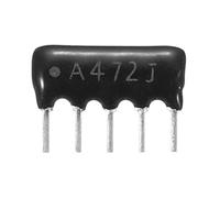 sourcing map 20Pack 4.7K Ohm Resistor Network Array, 1/8W SIP-5 2.54mm Pitch Thick Film Network Resistor Assortment Kit, 5% Tolerance Bussed Type 5P, Black
