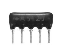 sourcing map 20Pack 5.1K Ohm Resistor Network Array, 1/8W SIP-5 2.54mm Pitch Thick Film Network Resistor Assortment Kit, 5% Tolerance Bussed Type 5P, Black