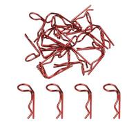 sourcing map 20pcs 0.92x0.28in 90-Degree Angle RC Body Clips Bent Springy R Pins for All 1/8 1/10 1/12 Scale Model RC Car Crawler Truck, Shell Replacement Parts, Red
