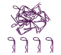sourcing map 20pcs 0.92x0.28in 90-Degree Angle RC Body Clips Bent Springy R Pins for All 1/8 1/10 1/12 Scale Model RC Car Crawler Truck, Shell Replacement Parts, Purple