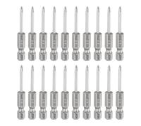 sourcing map 20pcs #0 Phillips Screwdriver Bit PH0 1/4" Hex Shank 2" (50mm) Long 2.5mm Rod Magnetic Cross Head Drill Bits S2 Steel Industrial Screw Driver Bit for Electric Power Tools, Gray