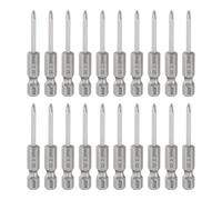 sourcing map 20pcs #00 Phillips Screwdriver Bit PH00 1/4" Hex Shank 2" (50mm) Long 2.5mm Rod Magnetic Cross Head Drill Bits S2 Steel Industrial Screw Driver Bit for Electric Power Tools, Gray