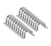 sourcing map 20pcs 1 3/4 Inch 45mm Conduit Clamps, M45 U Tube Pipe Clamp, Stainless Steel Rigid Pipe Strap, U Shaped Bracket with Two Hole for Pipe Tube Hose Wire Cord Fixing