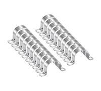 sourcing map 20pcs 1 3/4 Inch 45mm Conduit Clamps, M45 U Tube Pipe Clamp, Stainless Steel Rigid Pipe Strap, U Shaped Bracket with Two Hole for Pipe Tube Hose Wire Cord,Thick