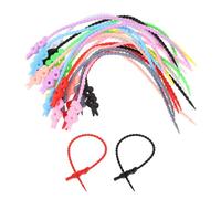 sourcing map 20Pcs 10" Silicone Cable Ties, Reusable Zip Ties Strips Twist Tie, Cable Cord Wraps Management Organizer for Home Office Kitchen Food Bag, Mixed Colors