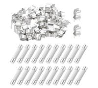 sourcing map 20pcs 10A 250V Slow Blow Ceramic Fuse, 10Amp Cartridge Time Delay Fuses 6x30mm with 40pcs Clips