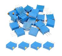 sourcing map 20Pcs 10K Ohm Multiturn Trimmer Potentiometer, 3296X Side Adjustable Variable Resistor High Precision Potentiometer for Precision Circuit Adjustment, DIY Electronics Projects