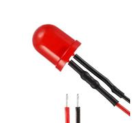 sourcing map 20Pcs 10mm Pre Wired LED, Red DC12V Diffused Lens, Light Emitting Diodes