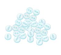 sourcing map 20pcs 14L Lake Blue Round Sewing Buttons 9mm 11/32" Resin 2-Hole Fish Eye Craft Replacement Button for Craft Pants Dress Skirt Clothing Fastener Buttons