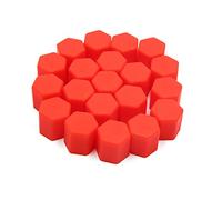 sourcing map 20pcs 15mm Rubber Car Wheel Tire Nut Screw Lug Dust Cover Caps Hub Protector Red