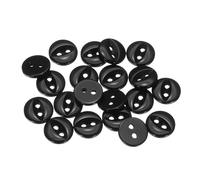 sourcing map 20pcs 16L Black Round Sewing Buttons 10mm 3/8" Resin 2-Hole Fish Eye Craft Replacement Button for Craft Pants Dress Skirt Clothing Fastener Buttons
