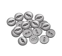 sourcing map 20pcs 16L Grey Round Sewing Buttons 10mm 3/8" Resin 2-Hole Fish Eye Craft Replacement Button for Craft Pants Dress Skirt Clothing Fastener Buttons