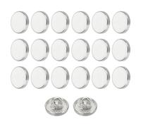 sourcing map 20pcs 16L Metal Round Flat Sewing Buttons 10mm Alloy Shank Craft Replacement Button for Men Women Suit Woolen Coat Shirt Trousers Sewing Crafts, Silver Tone