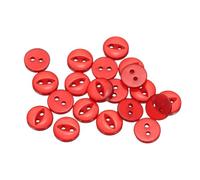 sourcing map 20pcs 16L Red Round Sewing Buttons 10mm 3/8" Resin 2-Hole Fish Eye Craft Replacement Button for Craft Pants Dress Skirt Clothing Fastener Buttons
