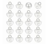 sourcing map 20pcs 16L Round Faux Pearl Buttons 10mm 3/8" Half Ball Dome Metal Shank Sewing Buttons Replacement DIY Small Button for Clothing Bridal Wedding Dress DIY Crafts, Pearl White