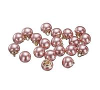 sourcing map 20pcs 16L Round Pink Faux Pearl Buttons 10mm 3/8" Gold Metal Shank Sewing Buttons Replacement DIY Button for Sewing Clothing Bridal Wedding Dress DIY Crafts