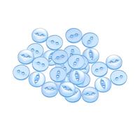 sourcing map 20pcs 16L Sky Blue Round Sewing Buttons 10mm 3/8" Resin 2-Hole Fish Eye Craft Replacement Button for Craft Pants Dress Skirt Clothing Fastener Buttons
