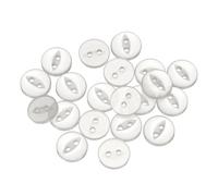 sourcing map 20pcs 16L White Round Sewing Buttons 10mm 3/8" Resin 2-Hole Fish Eye Craft Replacement Button for Craft Pants Dress Skirt Clothing Fastener Buttons