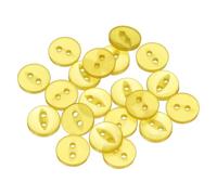 sourcing map 20pcs 16L Yellow Round Sewing Buttons 10mm 3/8" Resin 2-Hole Fish Eye Craft Replacement Button for Craft Pants Dress Skirt Clothing Fastener Buttons