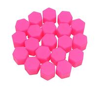sourcing map 20Pcs 17mm Pink Luminous Car Wheel Lug Nut Bolt Hub Screw Cover Protective Cap